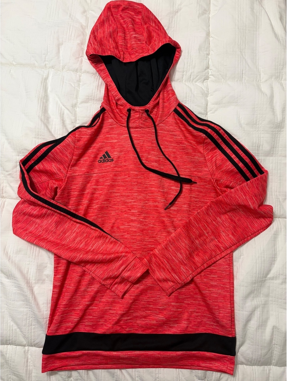 Adidas Red/Orange and Black Hooded Athletic Sweatshirt, Women’s Size Medium